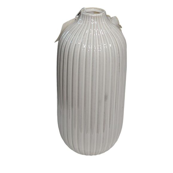 Flora Bunda Handcrafted By Artisans Ceramic Vase With Floral Appliqued 9.5" Tall - Picture 8 of 13